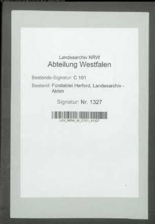 Belehnung des Joh. Wilhelm von Vincke zu Kilver mit Lehen der ehemaligen Abtei Herford: langes Haus zu Kilver usw.