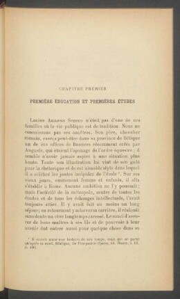 Chapitre premier - Première éducation et premières études