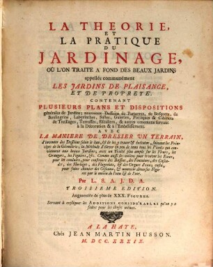 La theorie et la pratique du Jardinage