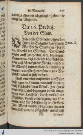 Die 26. Predig. Von der Sünd.
