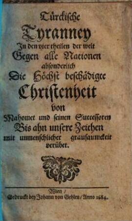 Türckische Tyranney