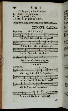 XXXXVI. Canzun Da Domengias