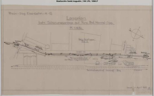 Hennef Personenbahnhof: Lageplan betreffend Sicherungsanlage auf Personenbahnhof Hennef (Lichtsignale)