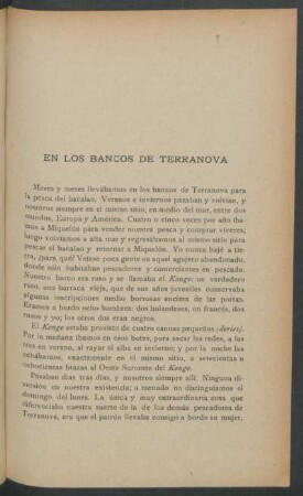 En los bancos de Terranova