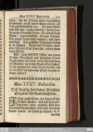 Das XXXV. Bedencken Deß freudig-herrlichen GerichtsStandes der Auserwählten.