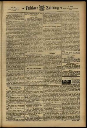 Zweite Ausgabe vom Freitag, den 09. August 1912.
