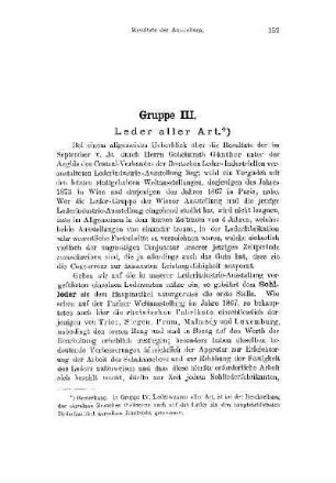 Gruppe III. Leder aller Art