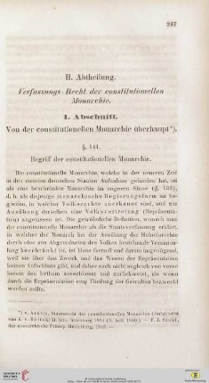 II. Abtheilung: Verfassungs-Recht der constitutionellen Monarchie
