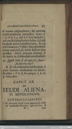 Caput XX. De Feudi Alienati Revocatione