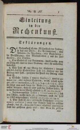 Der Rechenkunst erste Abtheilung