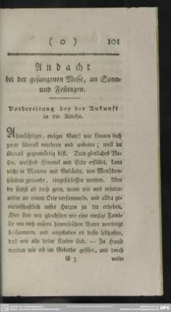 Andacht bei der gesungenen Messe, an Sonn- und Festtagen