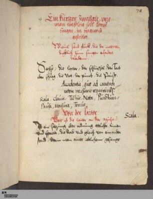 2. Ein kurtzer Innhalt, wie man einfeltig soll lernen singen, in fragweiss gestellet