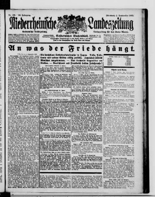 Niederrheinische Landeszeitung : Geldernsche Volkszeitung : Geldern'sches Wochenblatt : Volkszeitung für den Kreis Moers : erfolgreichstes Insertionsorgan in den Kreisen Geldern und Moers sowie in den Grenzbezirken der Kreise Cleve und Kempen