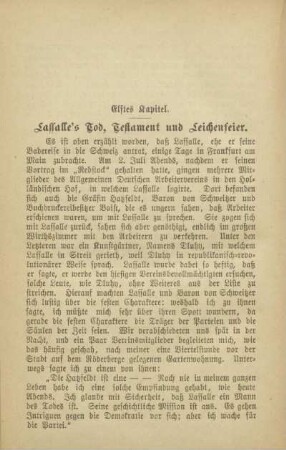 Elftes Kapitel. Lassalle's Tod, Testament und Leichenfeier