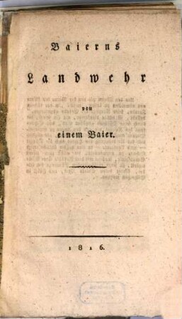 Baierns Landwehr