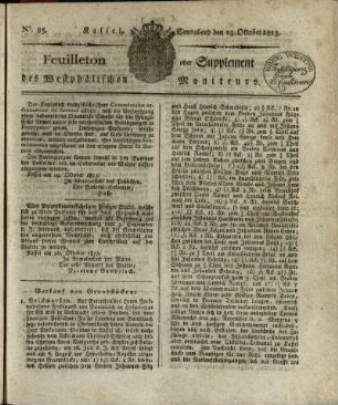 No. 85, Sonnabend den 23. Oktober 1813