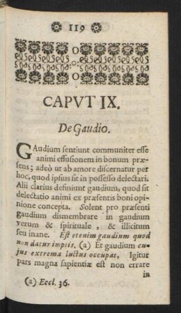 Caput IX. De Gaudio.