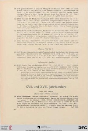 XVII. und XVIII. Jahrhundert (Nr. 607-628)