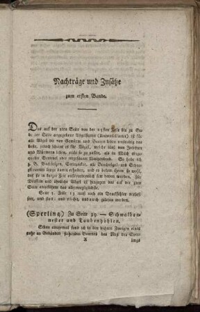 Nachträge und Zusätze zum ersten Bande