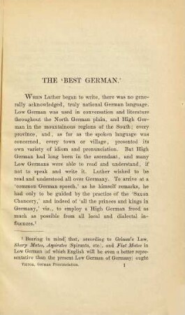 German pronunciation: Practice and Theory : The "best german"-German sounds., and how they are represented in spelling-The letters of the alphabet, and their phonetic values-German accent-Specimens. By Wilhelm Vietor