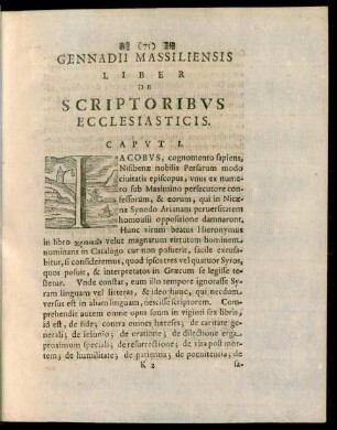 Gennadii Massiliensis Liber De Scriptoribus Ecclesiasticis