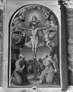 Gnadenstuhl mit den Heiligen Franziskus und Hieronymus