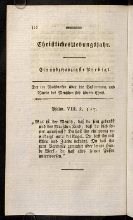 326-340, Ein und zwanzigste Predigt