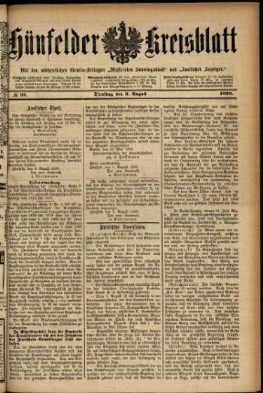 Ausgabe vom Dienstag, den 09. August 1898.