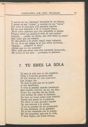 7. Tú eres la sóla