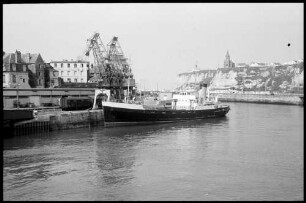 Dieppe: Hafenbecken vom Fährschiff aus