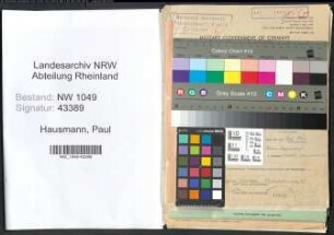 Entnazifizierung Paul Hausmann , geb. 11.02.1897 (Psychologe)
