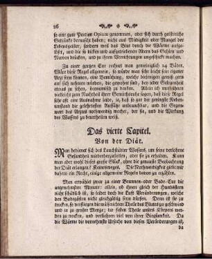 Das vierte Capitel. Von der Diät