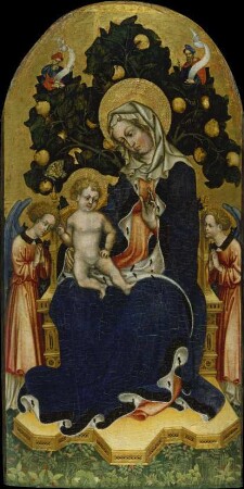 Thronende Madonna mit Kind, anbetenden Engeln und Propheten