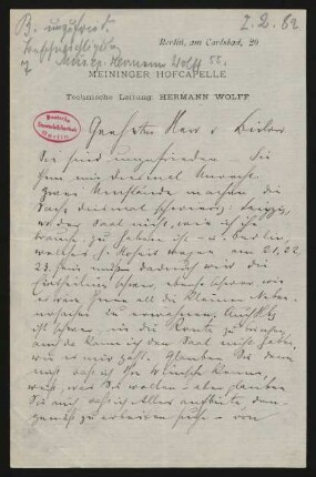 Brief an Hans von Bülow : 02.02.1882