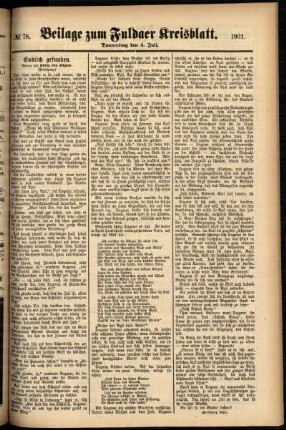 Zweite Ausgabe vom Donnerstag, den 04. Juli 1901.