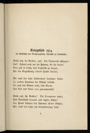 7-8, Kriegslied 1914