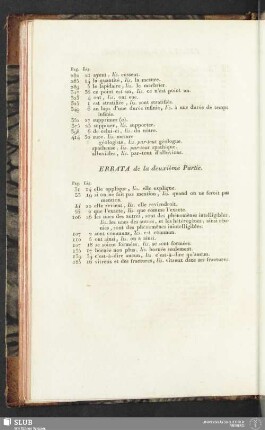 Errata de la deuxième Partie