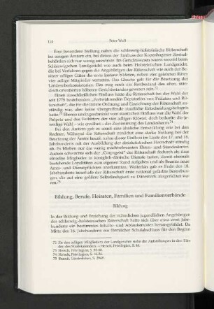 Bildung, Berufe, Heiraten, Familien und Familienverbände.