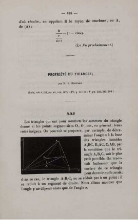 Propriété du triangle.