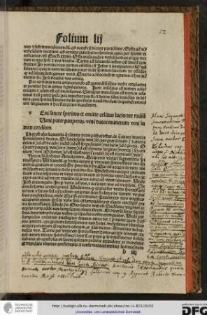 Hec est alia sequentia que cantatur in die penthecostes, in qua autor invocat spiritumsanctum dicens...