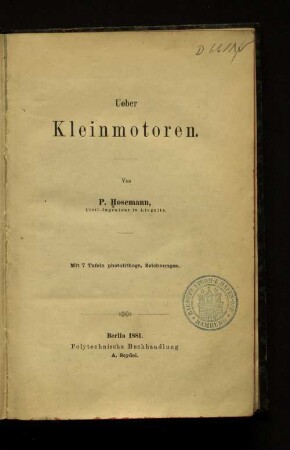 Ueber Kleinmotoren