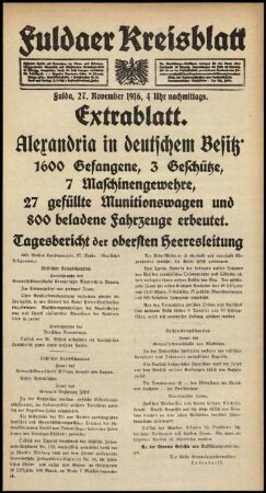 Ausgabe vom Montag, den 27. November 1916.