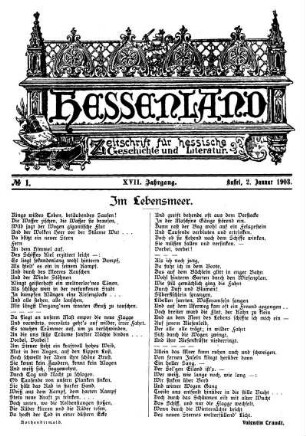 No. 1, 2. Januar 1903
