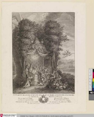 Avenement de Louis Auguste XVI. et de Marie Antoinette d'Autriche au trône de Fance [Allegorie auf die Vermählung Ludwig XVI. und Marie Antoinette]