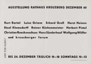 Ausstellungsplakat von Kreuzberger Künstlern im Rathaus Kreuzberg, 1960