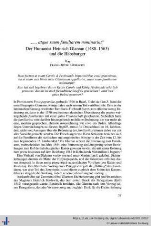"… atque suum familiarem nominarint": Der Humanist Heinrich Glarean (1488-1563) und die Habsburger.