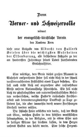 Dem Berner- und Schweizervolke widmet der evangelisch-kirchkliche Verein des Kantons Bern [...]