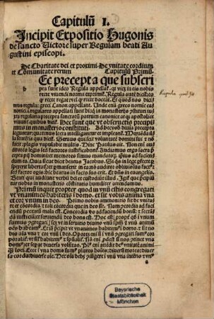 Expositio Vmberti Generalis Magistri ordinis Predicatoru[m] super Regula[m] beati Augustini episcopi