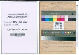 Entnazifizierung Bruno Lewandowski , geb. 16.11.1891 (Bahnsekretaer)