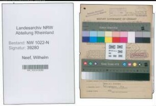 Entnazifizierung Wilhelm Neef , geb. 20.03.1895 (Bahnbeamter)